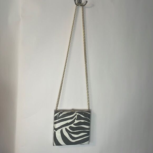 Unique zebra print decoupage Cohiba cigar box gold chain strap purse - Picture 1 of 16